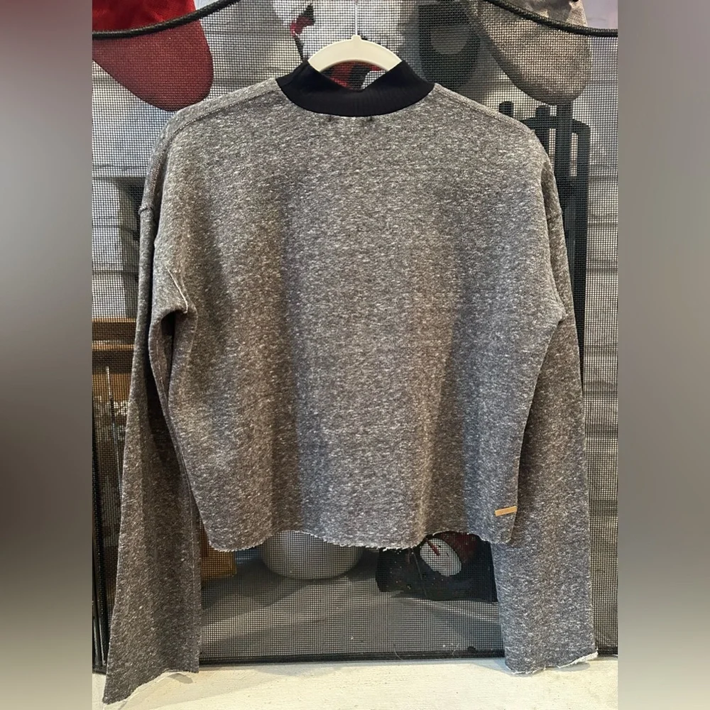 Alala Phoebe Mock Knit Cropped Sweatshirt - Size S